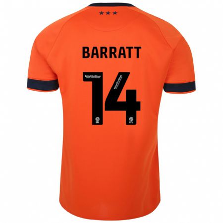 Kandiny Hombre Camiseta Zoe Barratt #14 Naranja 2ª Equipación 2023/24 La Camisa Chile