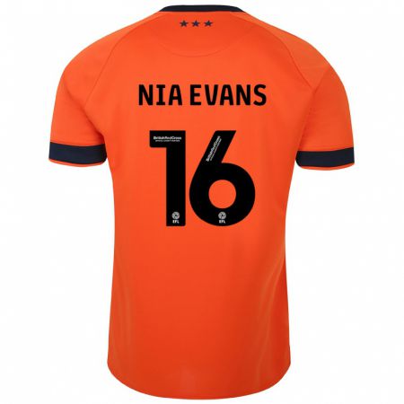 Kandiny Hombre Camiseta Nia Evans #16 Naranja 2ª Equipación 2023/24 La Camisa Chile