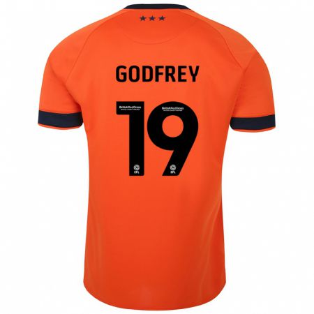 Kandiny Hombre Camiseta Freya Godfrey #19 Naranja 2ª Equipación 2023/24 La Camisa Chile