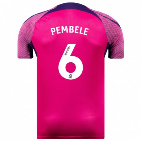Kandiny Hombre Camiseta Timothée Pembélé #6 Morado 2ª Equipación 2023/24 La Camisa Chile