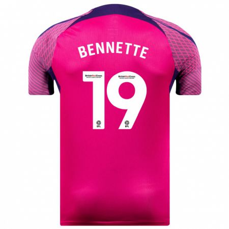 Kandiny Hombre Camiseta Jewison Bennette #19 Morado 2ª Equipación 2023/24 La Camisa Chile