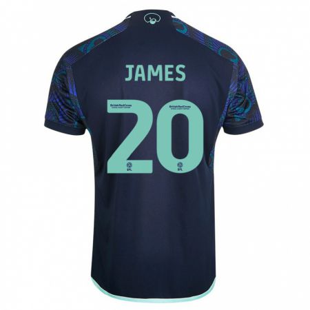 Kandiny Hombre Camiseta Daniel James #20 Azul 2ª Equipación 2023/24 La Camisa Chile