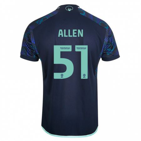 Kandiny Hombre Camiseta Charlie Allen #51 Azul 2ª Equipación 2023/24 La Camisa Chile