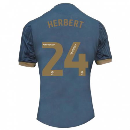 Kandiny Hombre Camiseta Chelsea Herbert #24 Verde Azulado Oscuro 2ª Equipación 2023/24 La Camisa Chile
