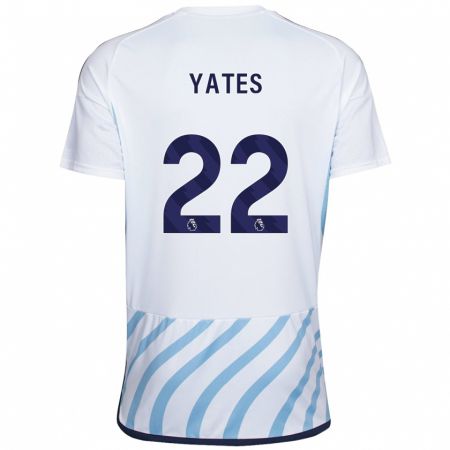 Kandiny Hombre Camiseta Ryan Yates #22 Blanco Azul 2ª Equipación 2023/24 La Camisa Chile