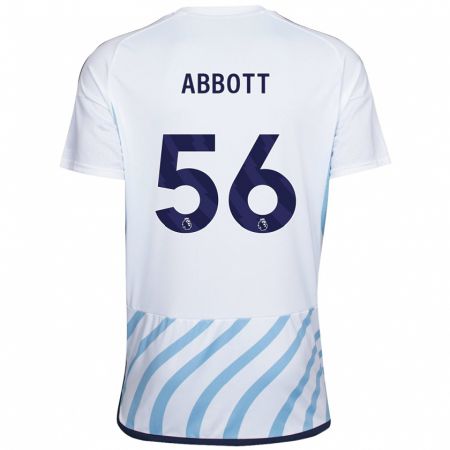 Kandiny Hombre Camiseta Zach Abbott #56 Blanco Azul 2ª Equipación 2023/24 La Camisa Chile