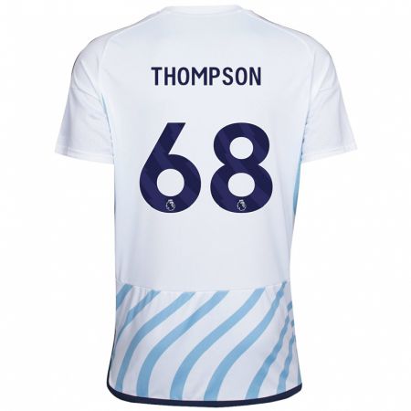 Kandiny Hombre Camiseta Joel Thompson #68 Blanco Azul 2ª Equipación 2023/24 La Camisa Chile