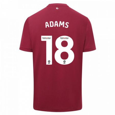 Kandiny Hombre Camiseta Ebou Adams #18 Rojo 2ª Equipación 2023/24 La Camisa Chile