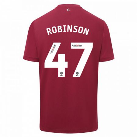 Kandiny Hombre Camiseta Callum Robinson #47 Rojo 2ª Equipación 2023/24 La Camisa Chile