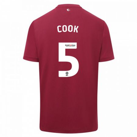 Kandiny Hombre Camiseta Freddie Cook #5 Rojo 2ª Equipación 2023/24 La Camisa Chile