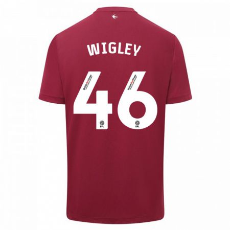 Kandiny Hombre Camiseta Morgan Wigley #46 Rojo 2ª Equipación 2023/24 La Camisa Chile