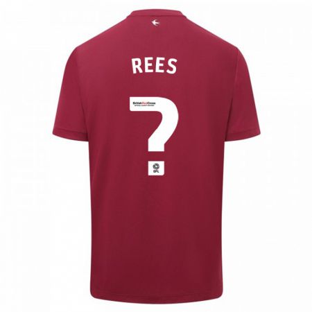 Kandiny Hombre Camiseta Osian Rees #0 Rojo 2ª Equipación 2023/24 La Camisa Chile