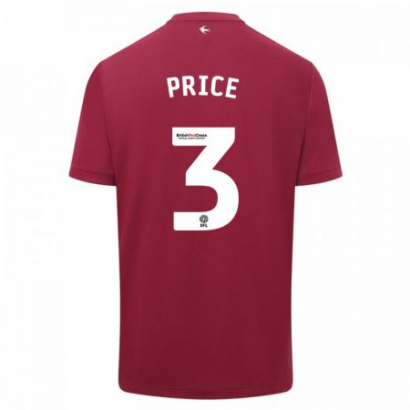Kandiny Hombre Camiseta Ffion Price #3 Rojo 2ª Equipación 2023/24 La Camisa Chile