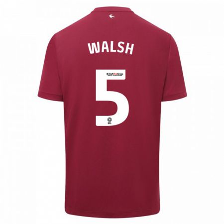 Kandiny Hombre Camiseta Siobhan Walsh #5 Rojo 2ª Equipación 2023/24 La Camisa Chile