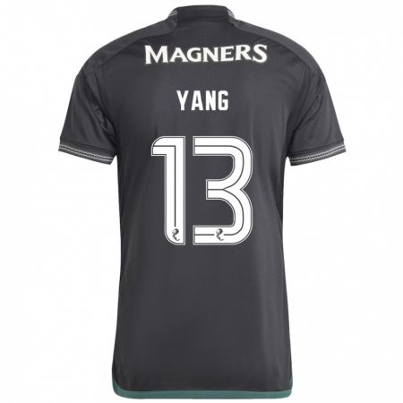 Kandiny Hombre Camiseta Hyun-Jun Yang #13 Negro 2ª Equipación 2023/24 La Camisa Chile