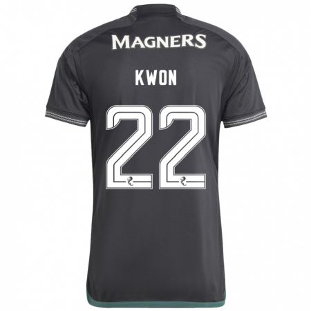Kandiny Hombre Camiseta Hyeok-Kyu Kwon #22 Negro 2ª Equipación 2023/24 La Camisa Chile