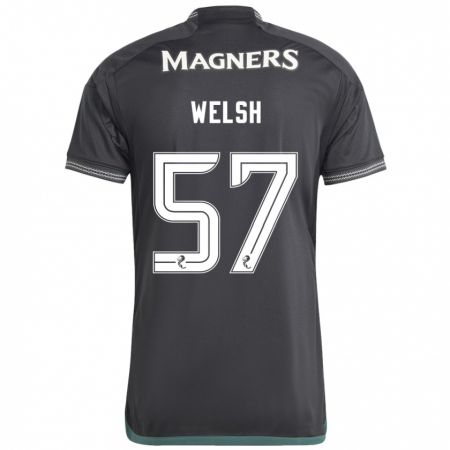 Kandiny Hombre Camiseta Stephen Welsh #57 Negro 2ª Equipación 2023/24 La Camisa Chile