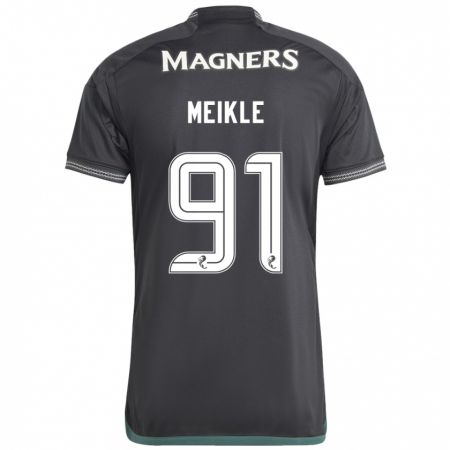 Kandiny Hombre Camiseta Jamie Meikle #91 Negro 2ª Equipación 2023/24 La Camisa Chile