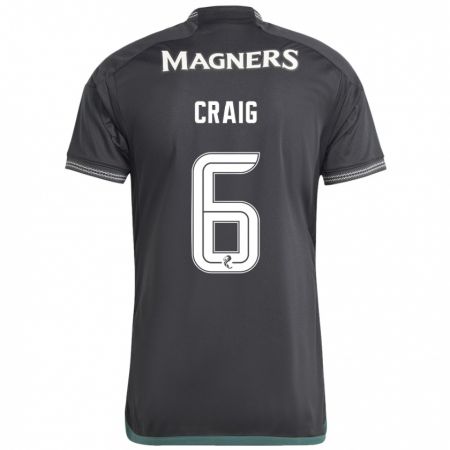 Kandiny Hombre Camiseta Chloe Craig #6 Negro 2ª Equipación 2023/24 La Camisa Chile