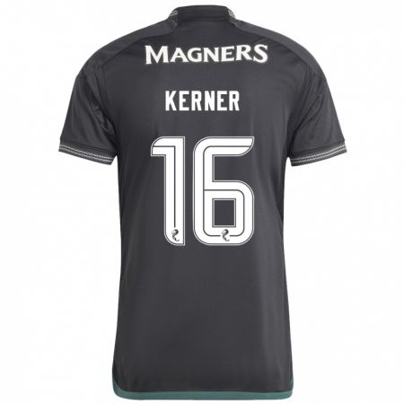 Kandiny Hombre Camiseta Hana Kerner #16 Negro 2ª Equipación 2023/24 La Camisa Chile