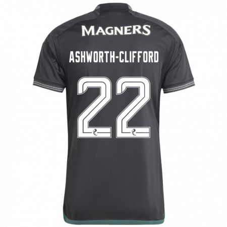 Kandiny Hombre Camiseta Lucy Ashworth-Clifford #22 Negro 2ª Equipación 2023/24 La Camisa Chile