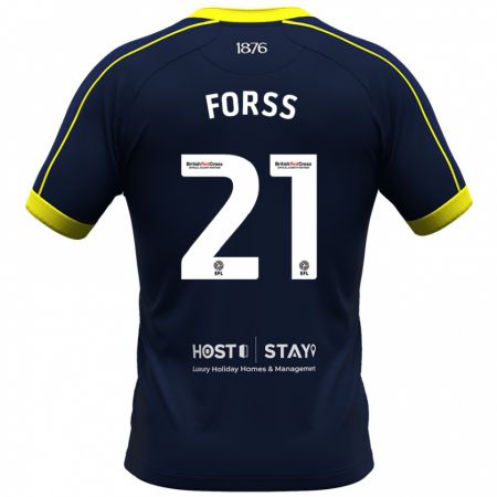 Kandiny Hombre Camiseta Marcus Forss #21 Armada 2ª Equipación 2023/24 La Camisa Chile