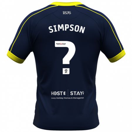 Kandiny Hombre Camiseta Nathan Simpson #0 Armada 2ª Equipación 2023/24 La Camisa Chile
