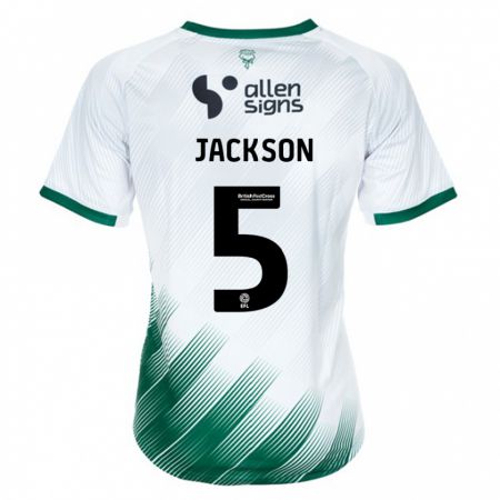 Kandiny Hombre Camiseta Adam Jackson #5 Blanco 2ª Equipación 2023/24 La Camisa Chile