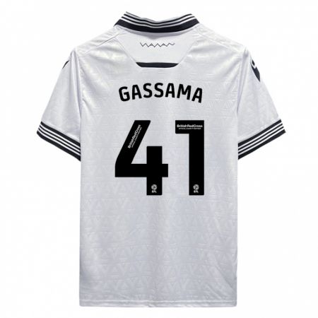 Kandiny Hombre Camiseta Djeidi Gassama #41 Blanco 2ª Equipación 2023/24 La Camisa Chile