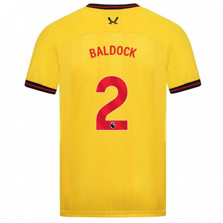 Kandiny Hombre Camiseta George Baldock #2 Amarillo 2ª Equipación 2023/24 La Camisa Chile