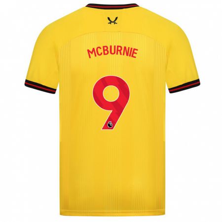 Kandiny Hombre Camiseta Oli Mcburnie #9 Amarillo 2ª Equipación 2023/24 La Camisa Chile
