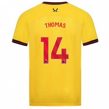 Kandiny Hombre Camiseta Luke Thomas #14 Amarillo 2ª Equipación 2023/24 La Camisa Chile