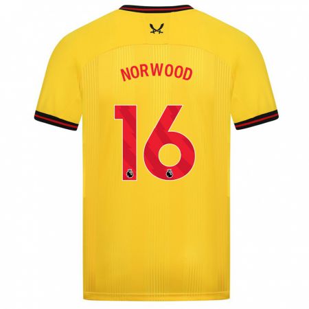 Kandiny Hombre Camiseta Oliver Norwood #16 Amarillo 2ª Equipación 2023/24 La Camisa Chile