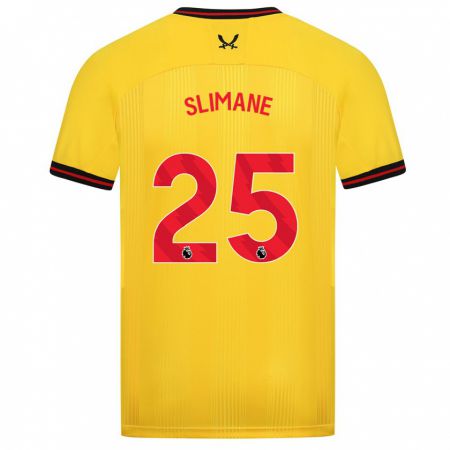 Kandiny Hombre Camiseta Anis Slimane #25 Amarillo 2ª Equipación 2023/24 La Camisa Chile