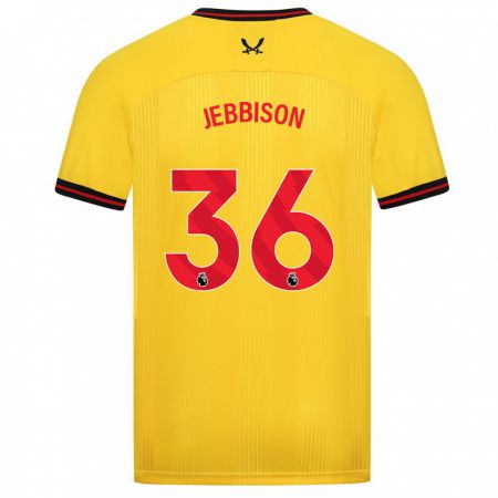 Kandiny Hombre Camiseta Daniel Jebbison #36 Amarillo 2ª Equipación 2023/24 La Camisa Chile