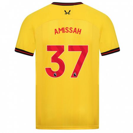 Kandiny Hombre Camiseta Jordan Amissah #37 Amarillo 2ª Equipación 2023/24 La Camisa Chile
