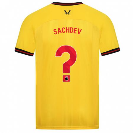 Kandiny Hombre Camiseta Sai Sachdev #0 Amarillo 2ª Equipación 2023/24 La Camisa Chile