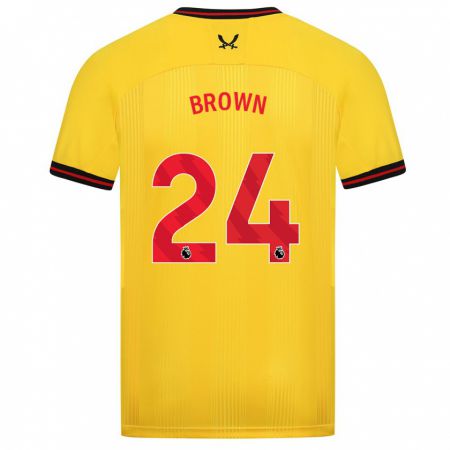 Kandiny Hombre Camiseta Rachel Brown #24 Amarillo 2ª Equipación 2023/24 La Camisa Chile