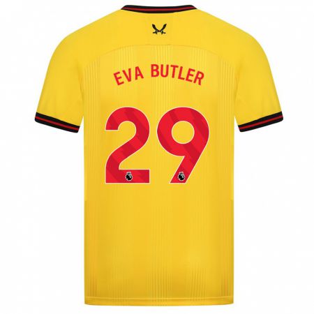 Kandiny Hombre Camiseta Eva Butler #29 Amarillo 2ª Equipación 2023/24 La Camisa Chile