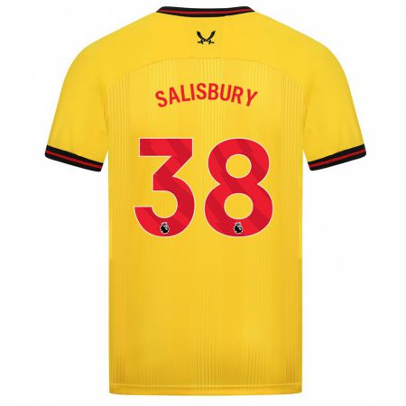 Kandiny Hombre Camiseta Chloe Salisbury #38 Amarillo 2ª Equipación 2023/24 La Camisa Chile