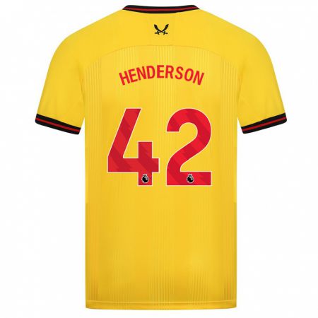 Kandiny Hombre Camiseta Peyton Henderson #42 Amarillo 2ª Equipación 2023/24 La Camisa Chile