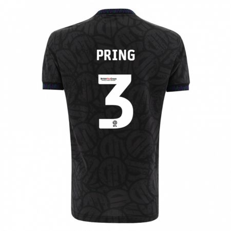 Kandiny Hombre Camiseta Cameron Pring #3 Negro 2ª Equipación 2023/24 La Camisa Chile