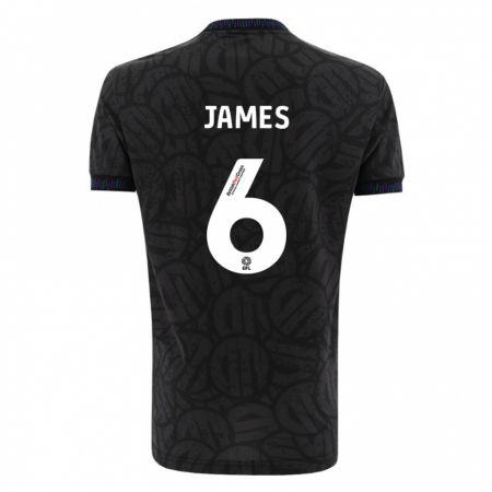 Kandiny Hombre Camiseta Matty James #6 Negro 2ª Equipación 2023/24 La Camisa Chile