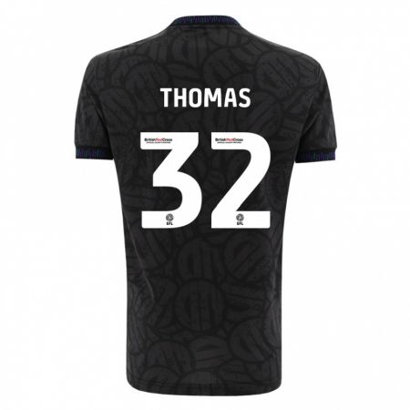 Kandiny Hombre Camiseta Lewis Thomas #32 Negro 2ª Equipación 2023/24 La Camisa Chile