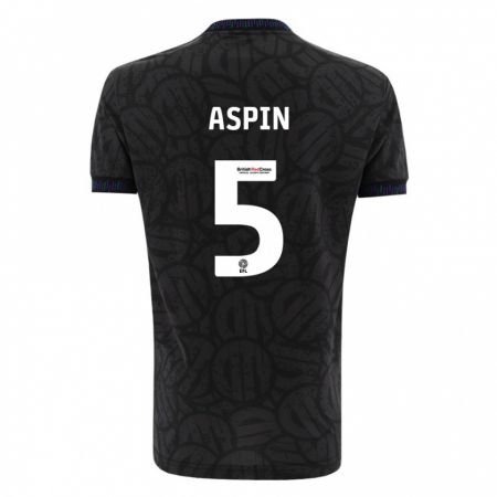 Kandiny Hombre Camiseta Brooke Aspin #5 Negro 2ª Equipación 2023/24 La Camisa Chile