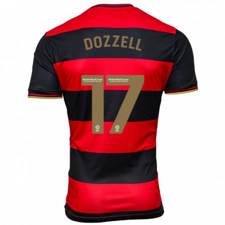 Kandiny Hombre Camiseta Andre Dozzell #17 Negro Rojo 2ª Equipación 2023/24 La Camisa Chile
