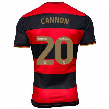 Kandiny Hombre Camiseta Reggie Cannon #20 Negro Rojo 2ª Equipación 2023/24 La Camisa Chile