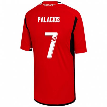 Kandiny Hombre Camiseta Carlos Palacios #7 Rojo 2ª Equipación 2023/24 La Camisa Chile