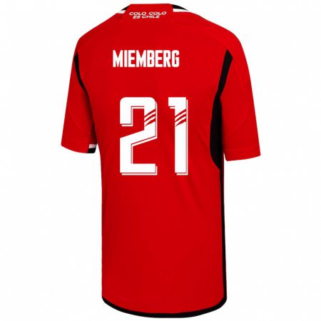 Kandiny Hombre Camiseta Erick Wiemberg #21 Rojo 2ª Equipación 2023/24 La Camisa Chile