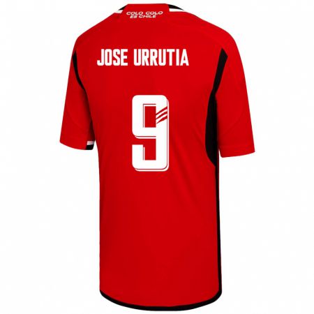 Kandiny Hombre Camiseta María José Urrutia #9 Rojo 2ª Equipación 2023/24 La Camisa Chile